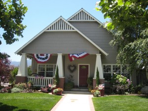 This bungalow designed by TJC is decorated with patriotic bunting
